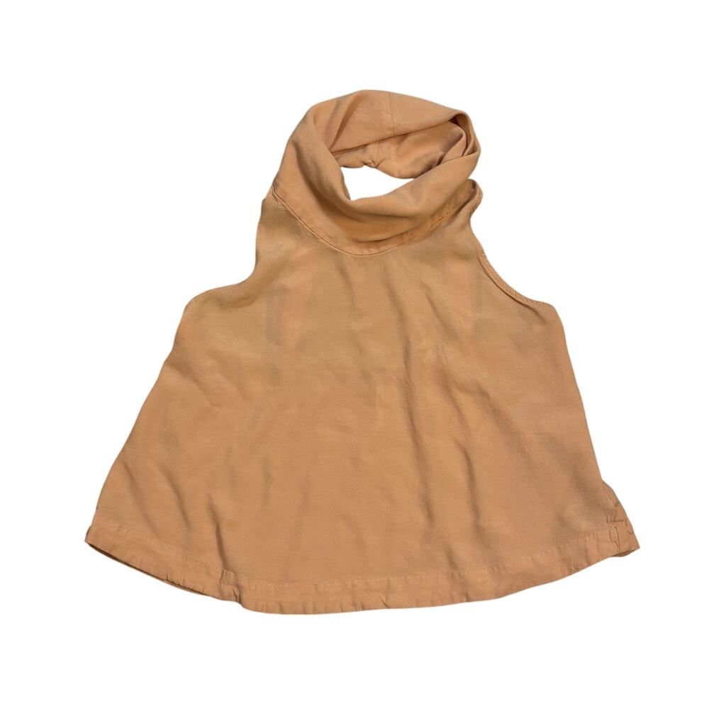 Free People Womens XS City Lights Cowl Open Back Tank Top Sleeveless Orange Boho